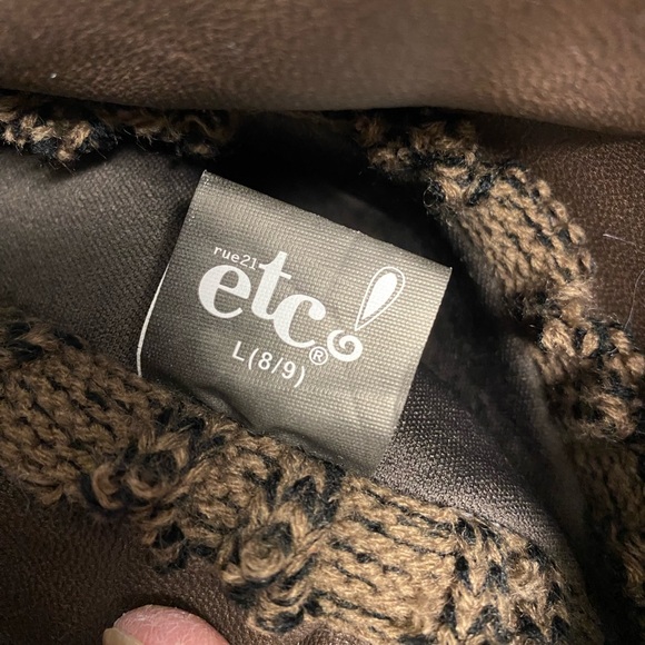 Rue 21 Light Brown Faux Leather Knee Buckle Strap Zip Boots women’s L 8-9 - Picture 13 of 13